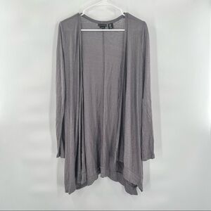Tahari grey linen cardigan sweater duster size S